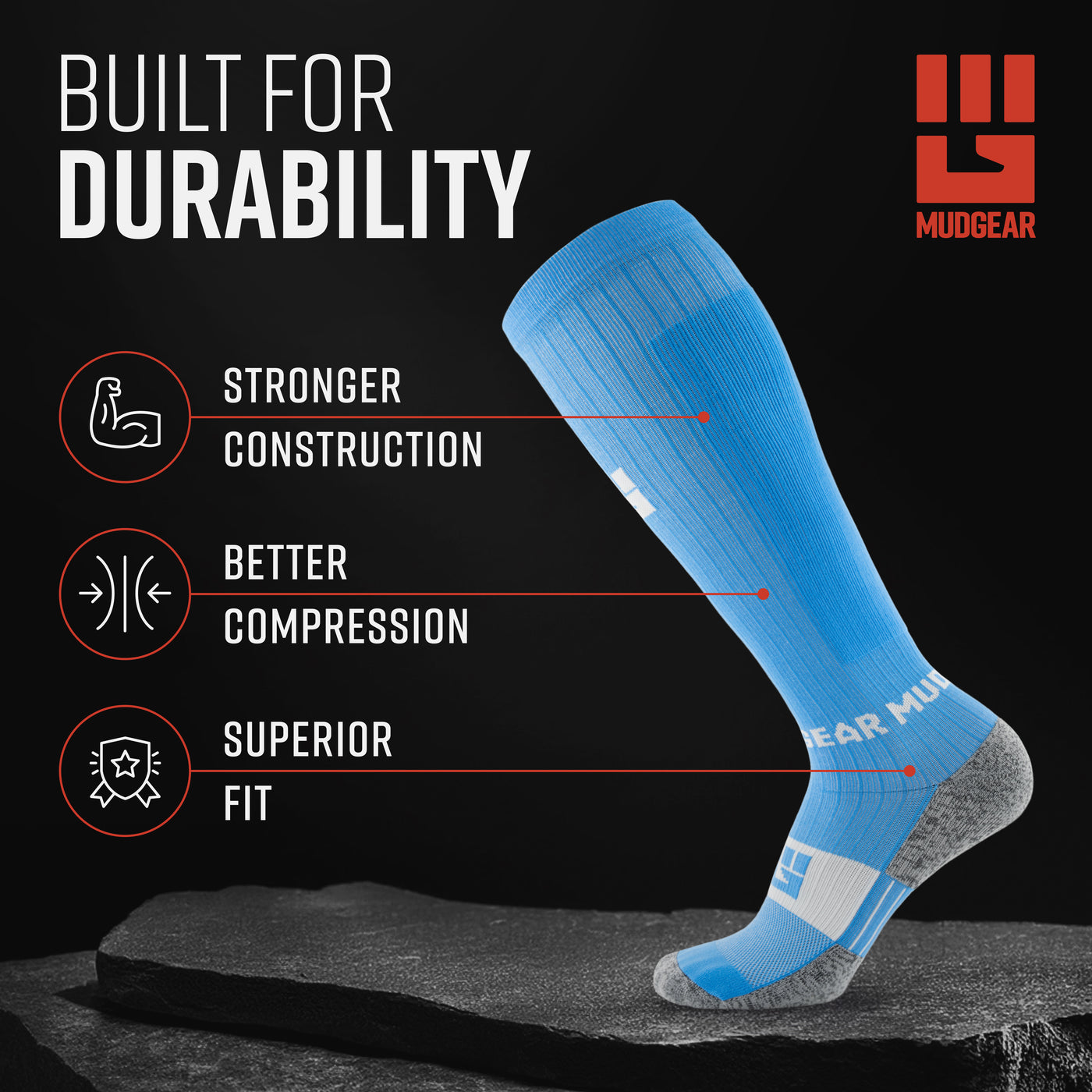 Tall Compression Socks (Neon Blue)