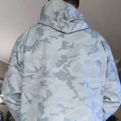 MudGear All Weather Warrior Hoodie Light Gray Camo lifestyle image 3 — customer photo