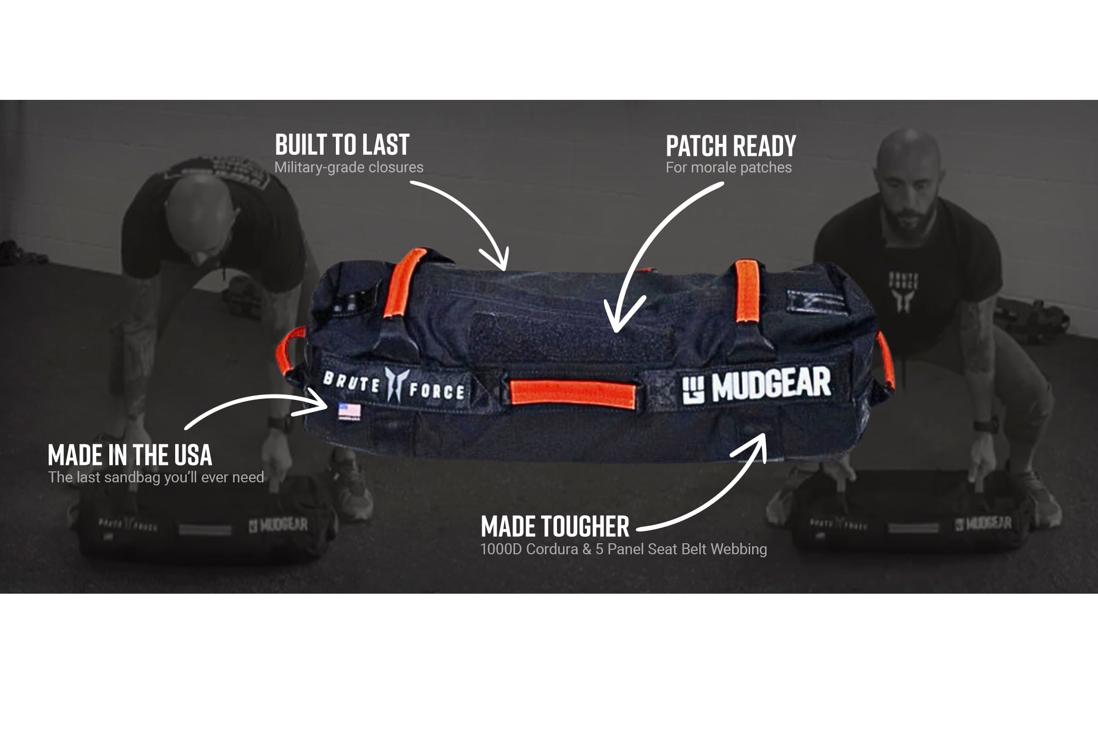 MudGear Bruteforce Sandbag Infographics V2 — product features infographic