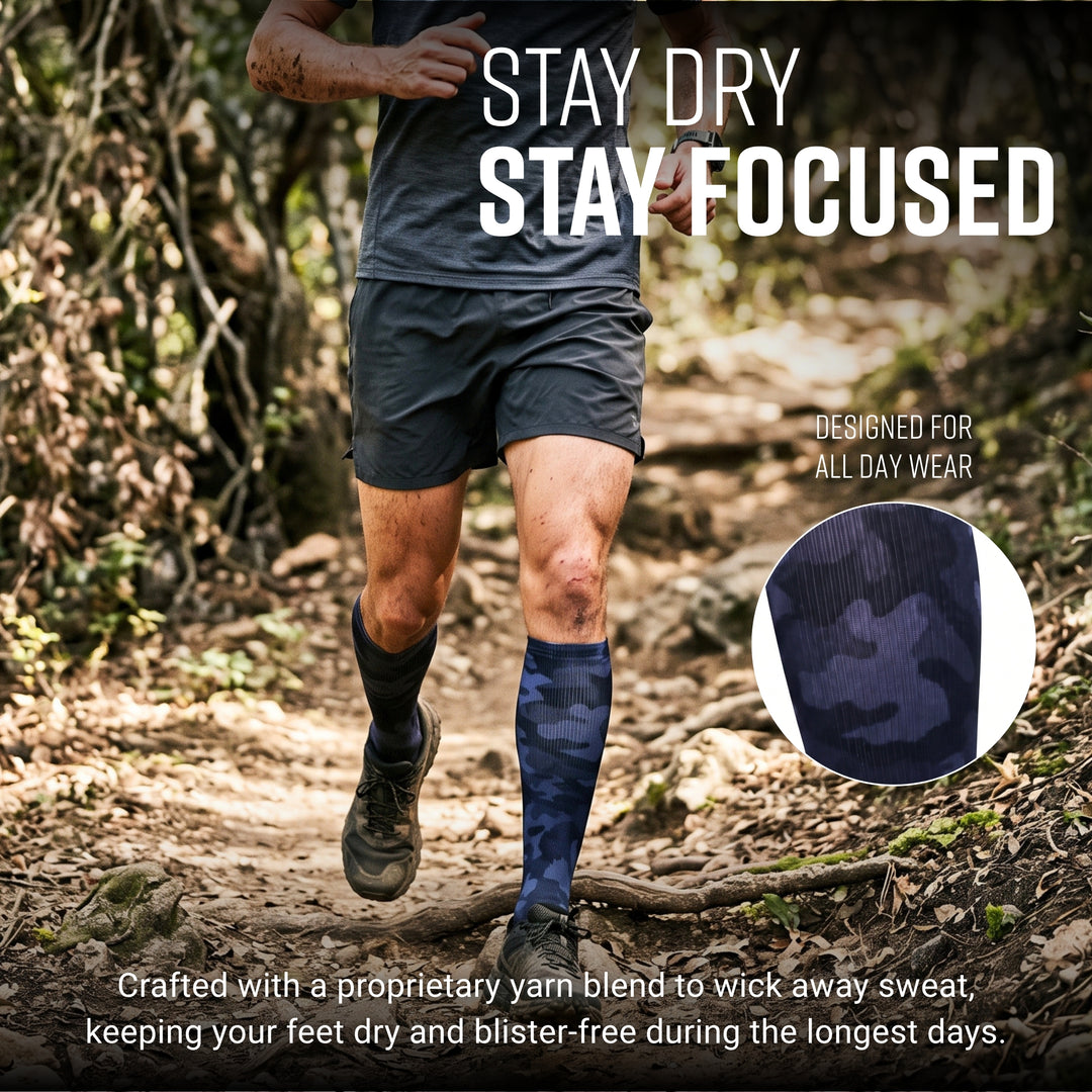 MudGear Custom Black/Gray Camo Tall Compression Socks (1 pair)