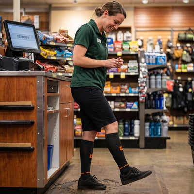 Customer photo of Compression Socks for Recovery - Black/Orange
