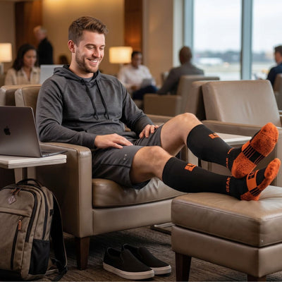 Customer photo of Compression Socks for Recovery - Black/Orange