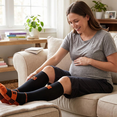 Customer photo of Compression Socks for Recovery - Black/Orange