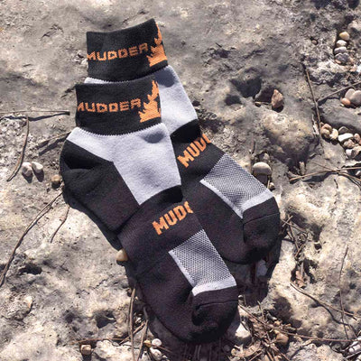MudGear Tough Mudder Quarter Crew Socks mock social lifestyle pic 1 — customer photo