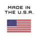 American flag with text Made in the U.S.A. on white background