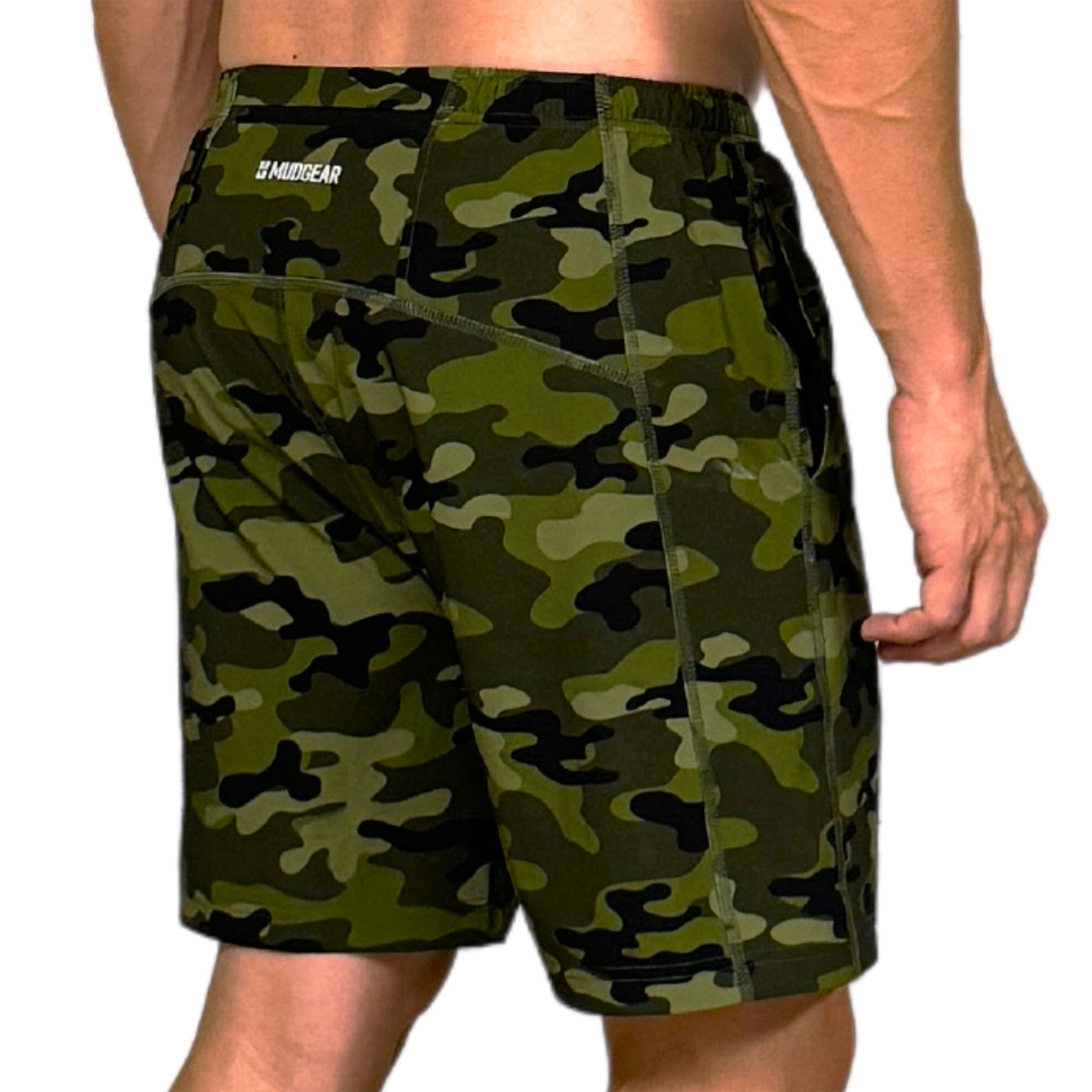 Men's Freestyle Running Shorts (Green Camo)