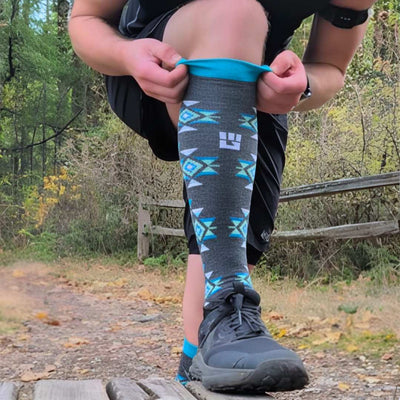mudgear mesa horizon socks gray blue lifestyle photo 5 — customer photo