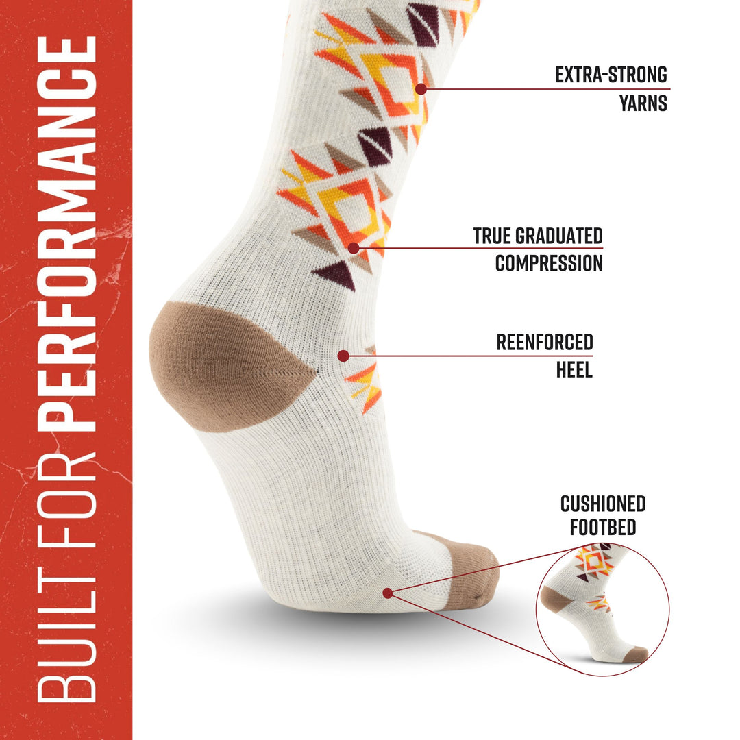 MudGear Mesa Horizon Tall Compression Socks - Tan/Brown (1 Pair)