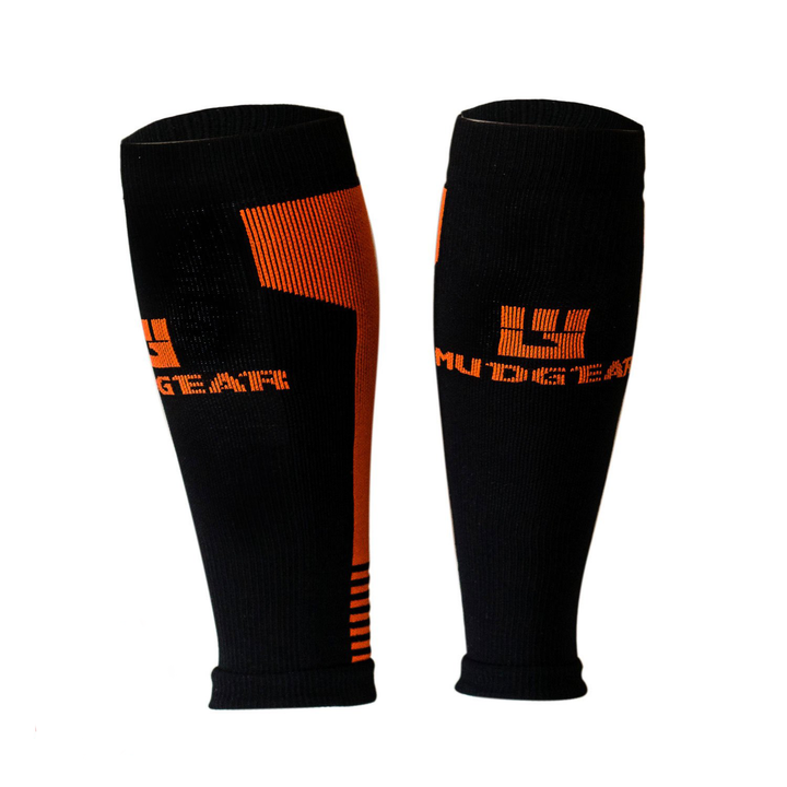 Compression Calf Sleeves (Black/Orange)